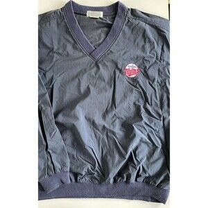 XL Vintage Minnesota Twins V-Neck Pullover Windbreaker with Zip Pockets